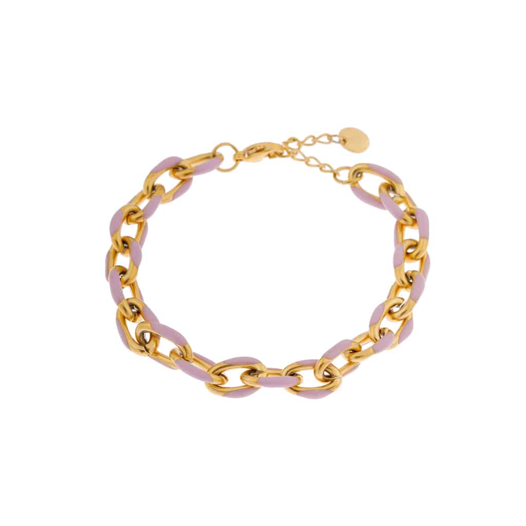 Purple chain bracelet gold