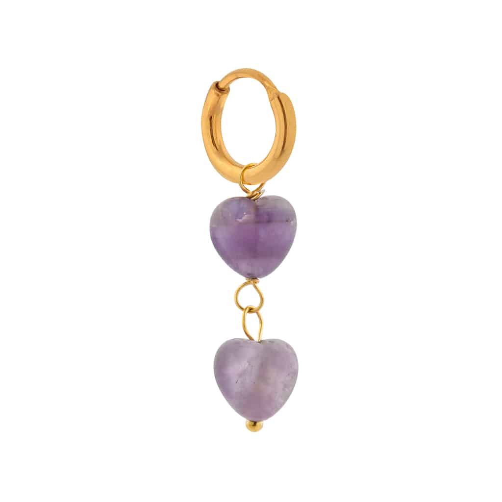 Purple hearts hoop gold