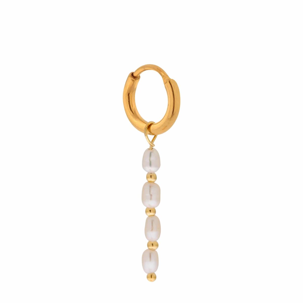 Quadruple pearl hoop gold