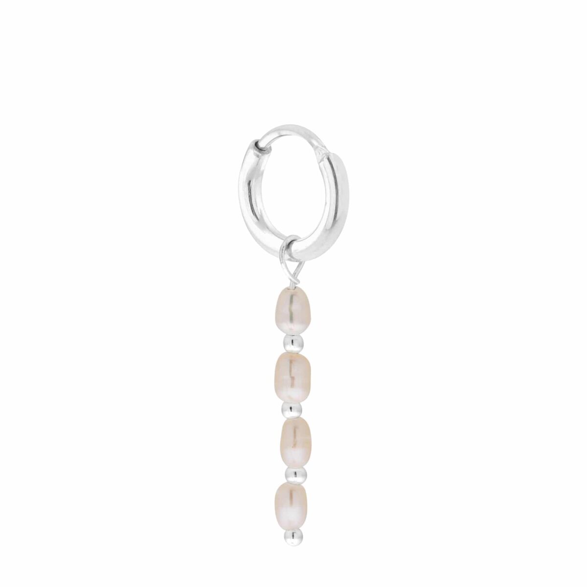 Quadruple pearl hoop silver