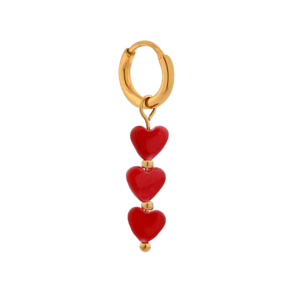 Queen of hearts hoop gold