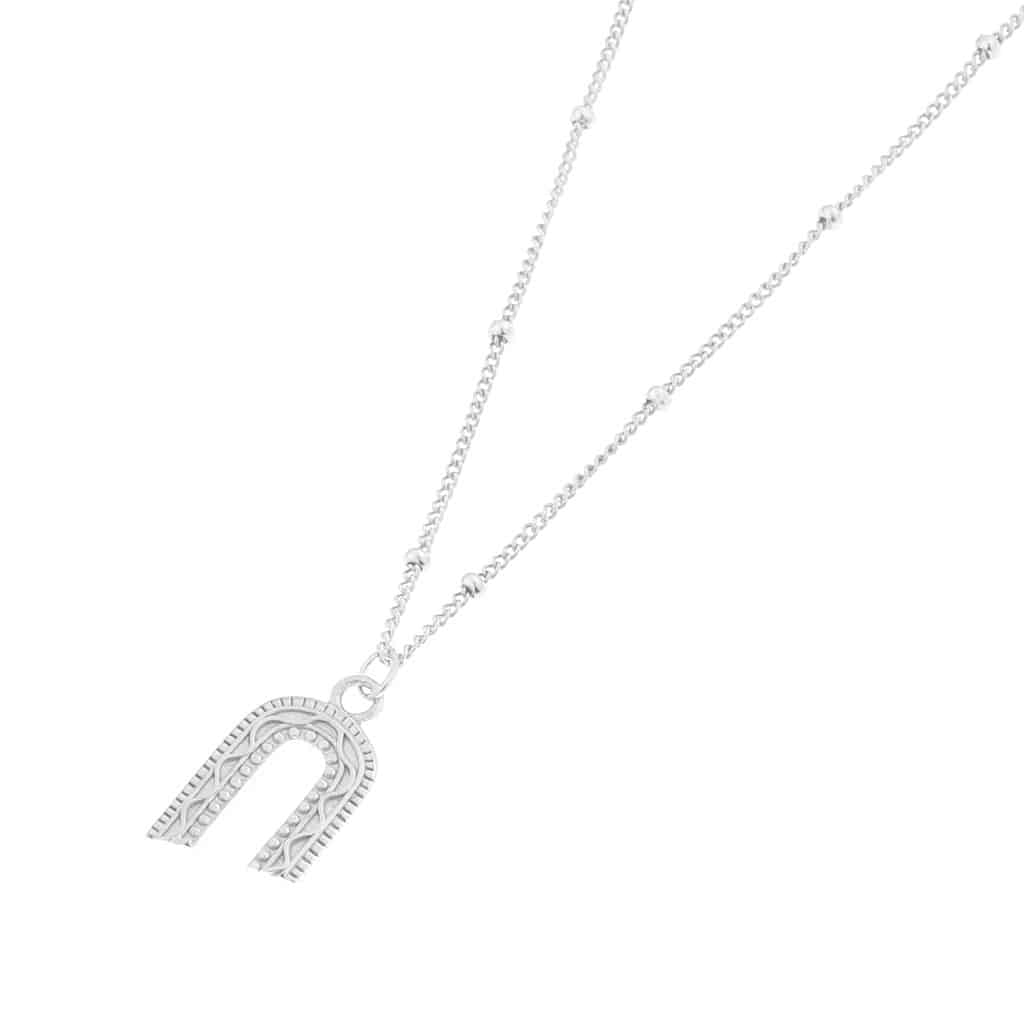 Rainbow twirl necklace silver