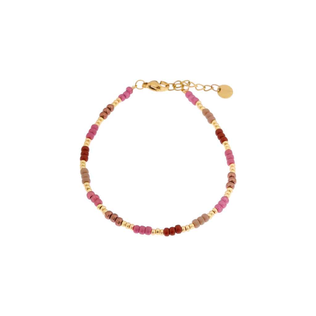 Raspberry rainbow bracelet gold