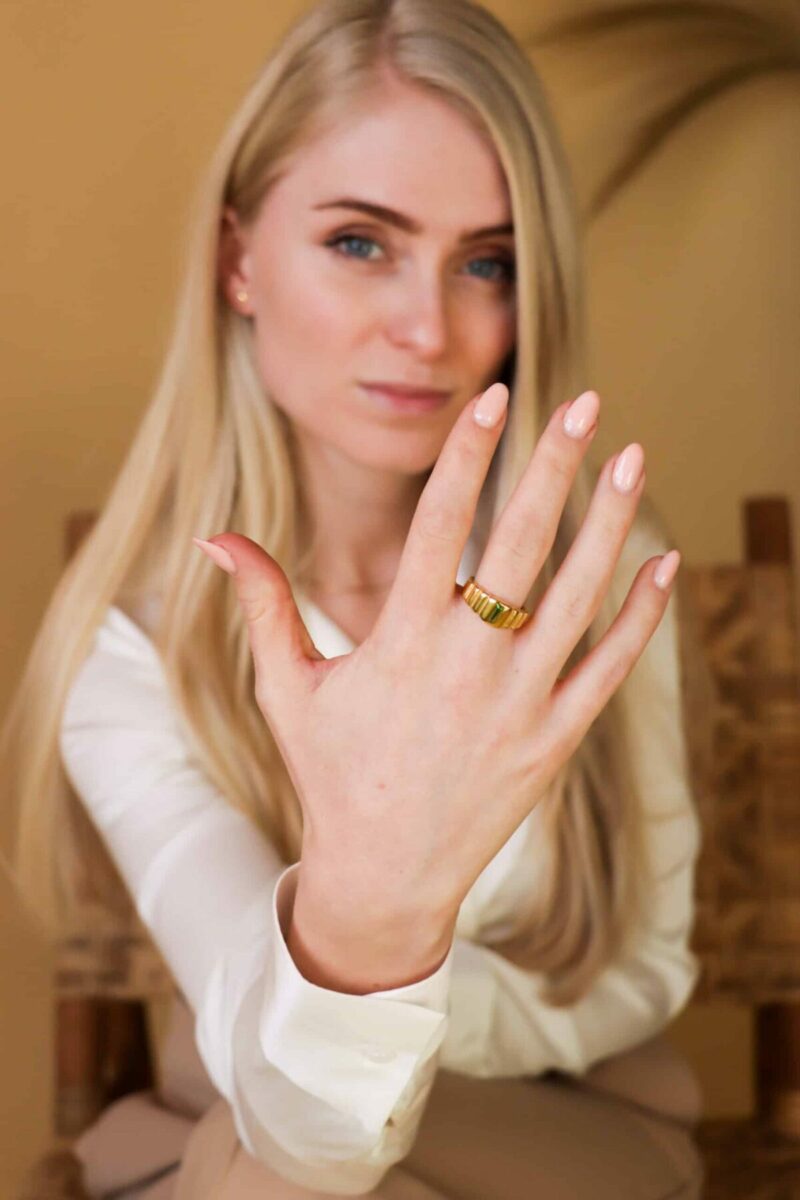 Rectangle ring gold