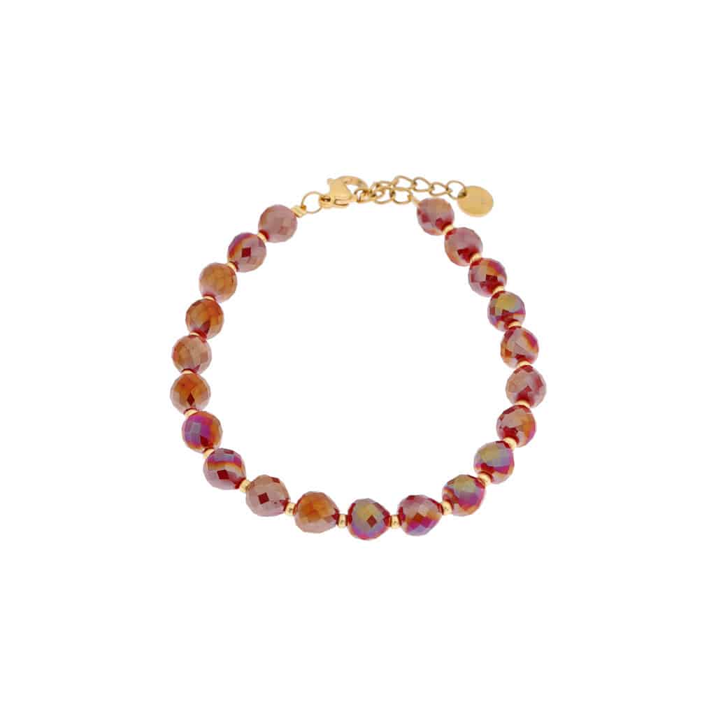Red crown bracelet gold