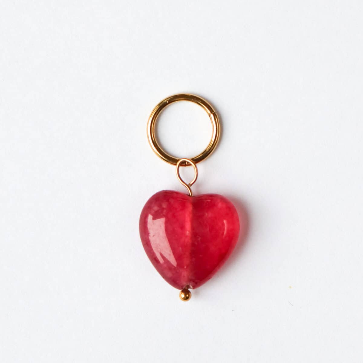 Red heart charm gold