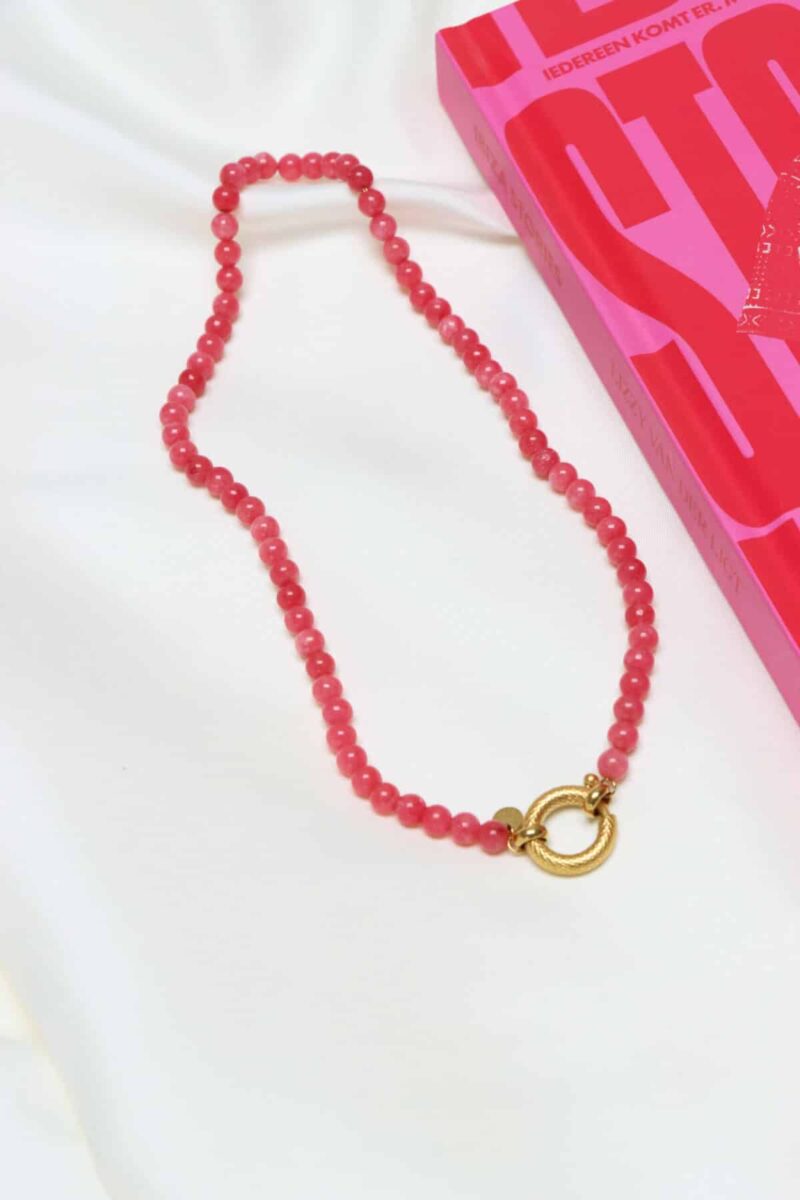 Red snake necklace gold