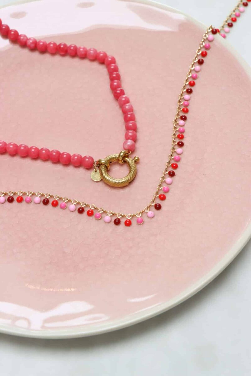 Red snake necklace gold