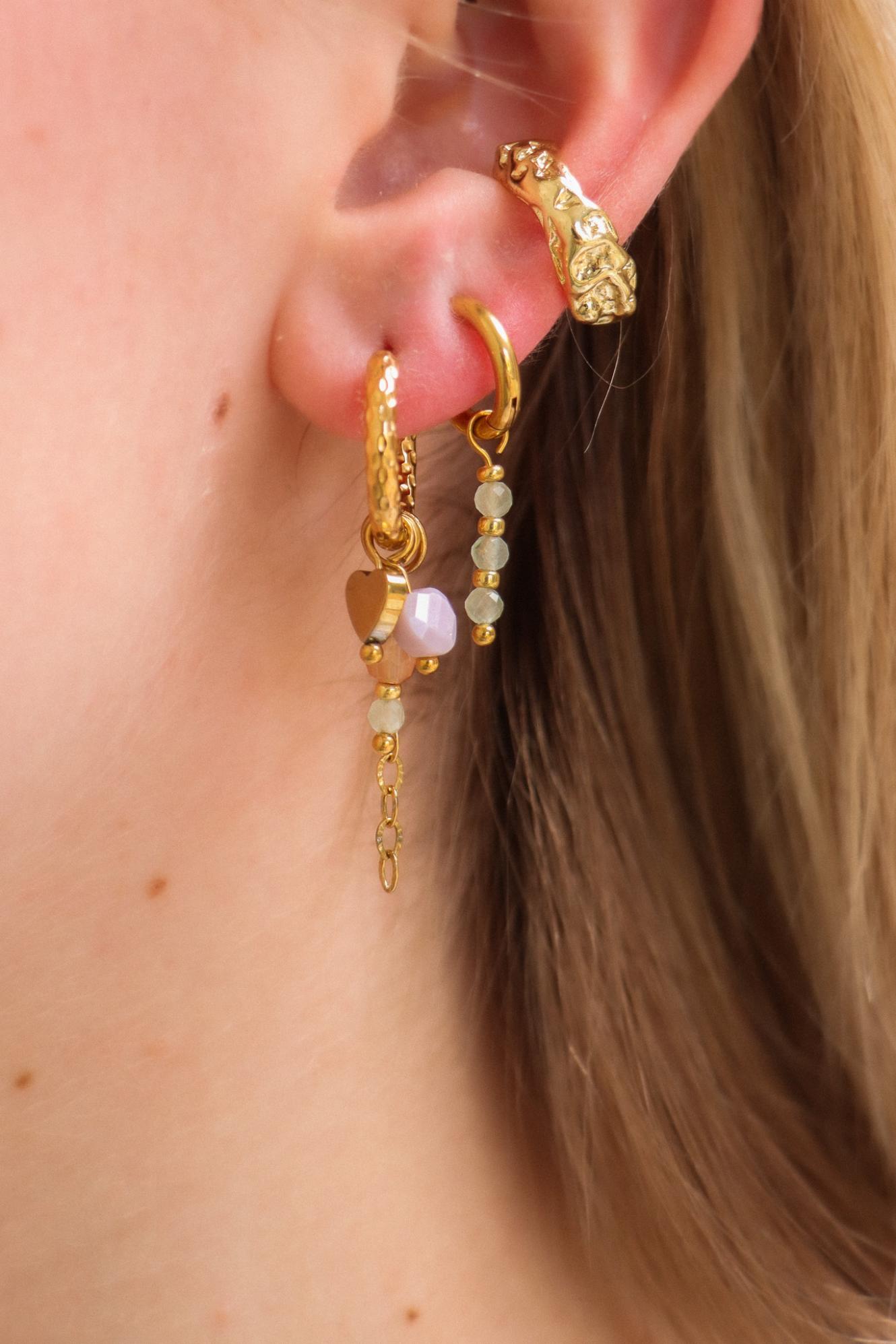 Rock solid ear cuff gold