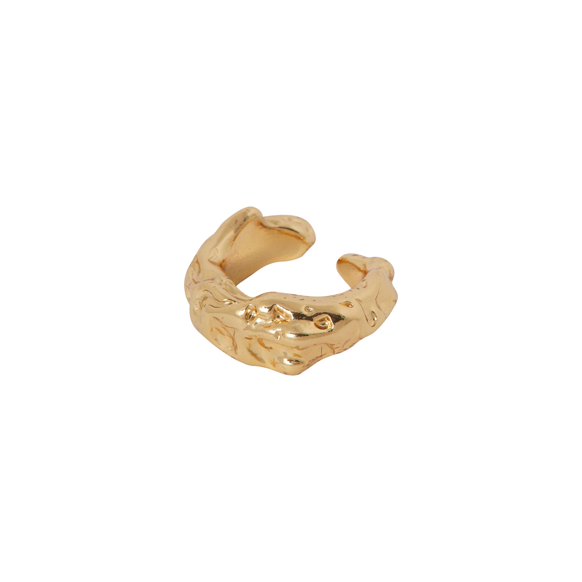 Rock solid ear cuff gold