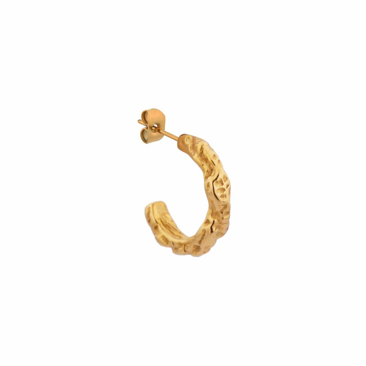 Rock solid hoop gold