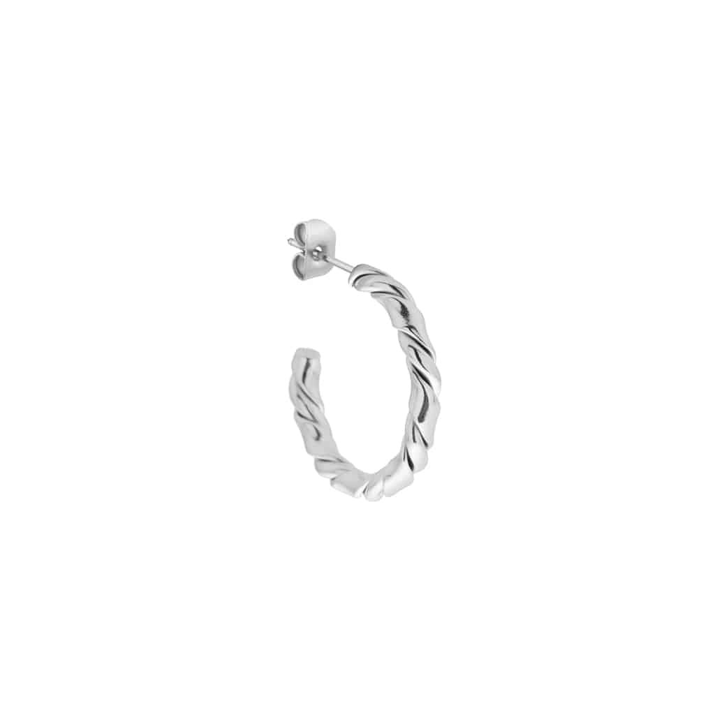 Rolled bun hoop silver