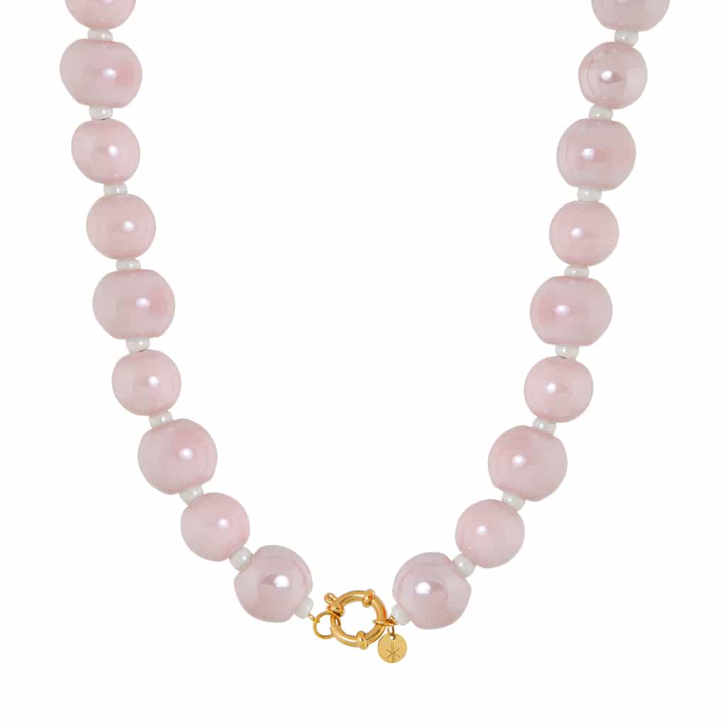 Rosy glow necklace gold