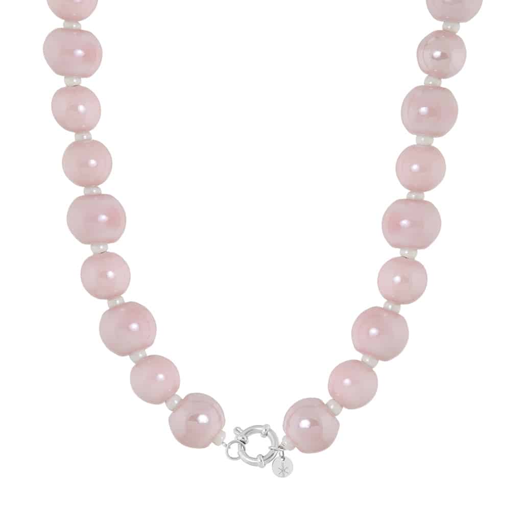 Rosy glow necklace silver