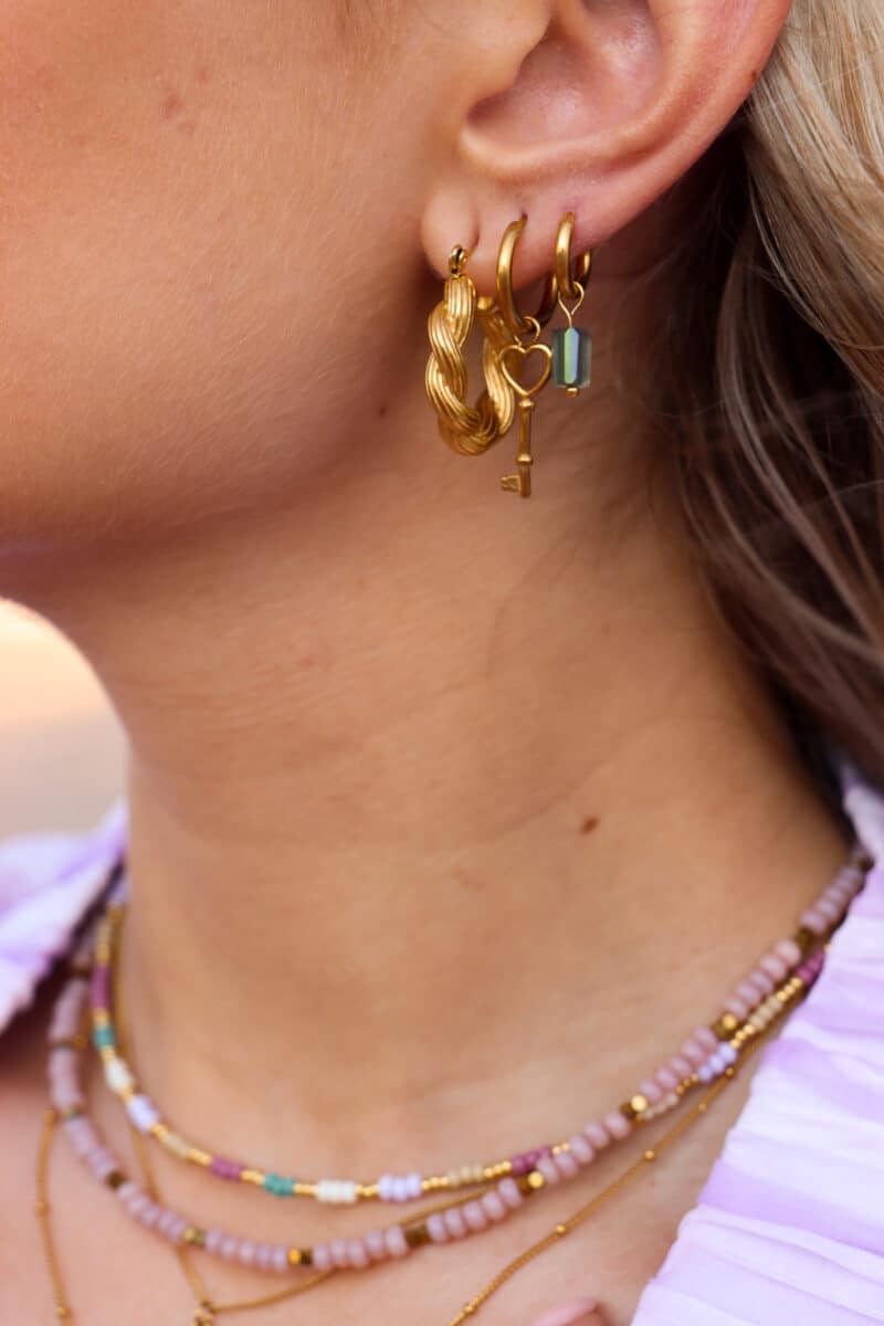 Rough diamond hoop gold