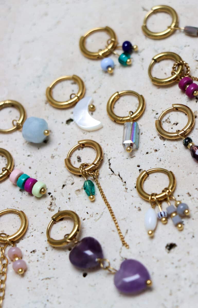 Rough diamond hoop gold