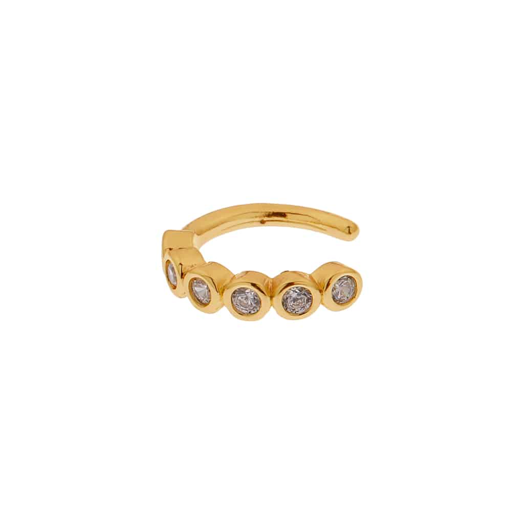 Round shiny ear cuff gold