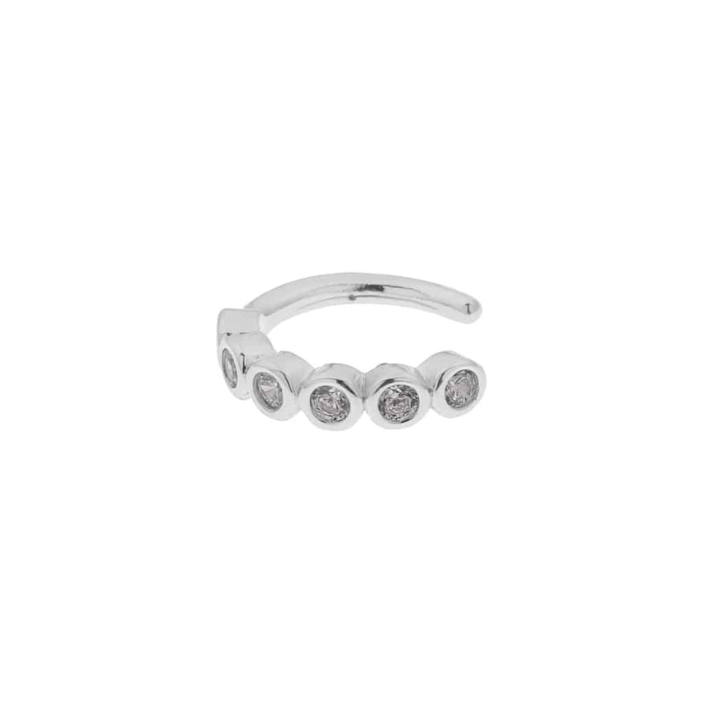 Round shiny ear cuff silver