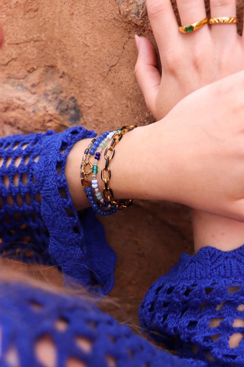 Royal blue bracelet gold