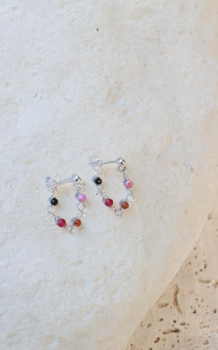 Ruby hoop silver