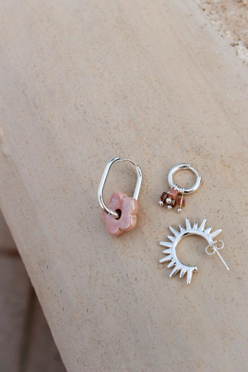 Sand dune hoop silver