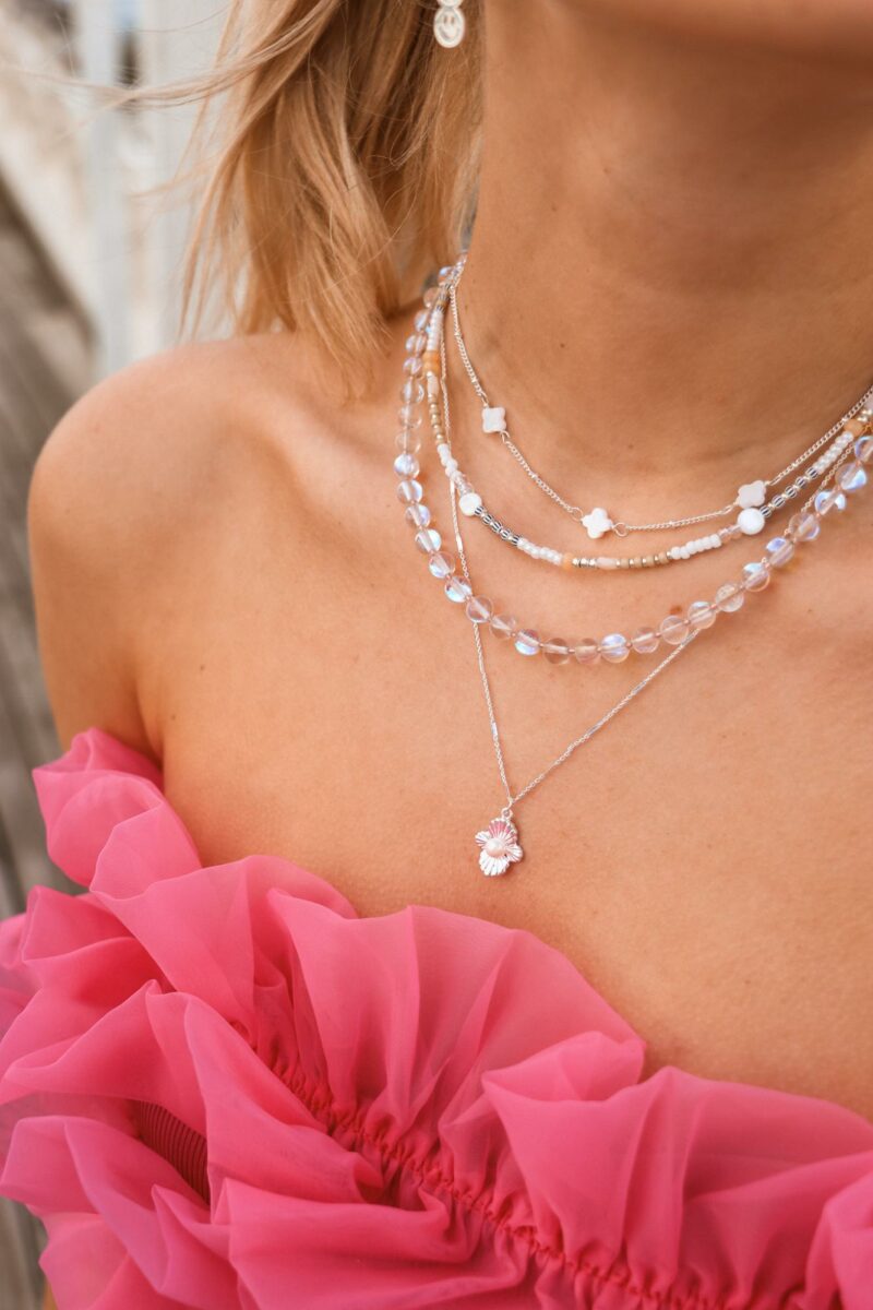 Sand sparkle necklace silver