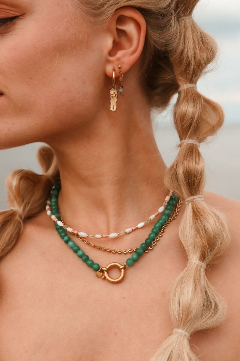 Seagreen snake necklace gold