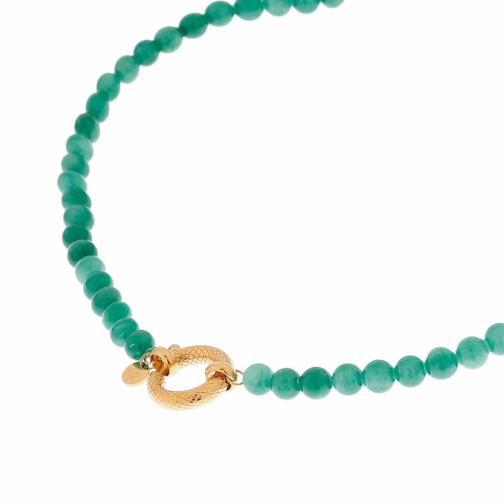 Seagreen snake necklace gold