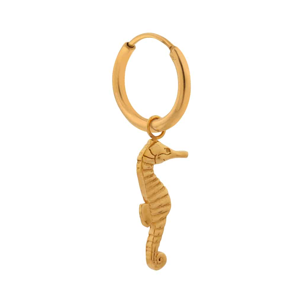 Seahorse hoop gold