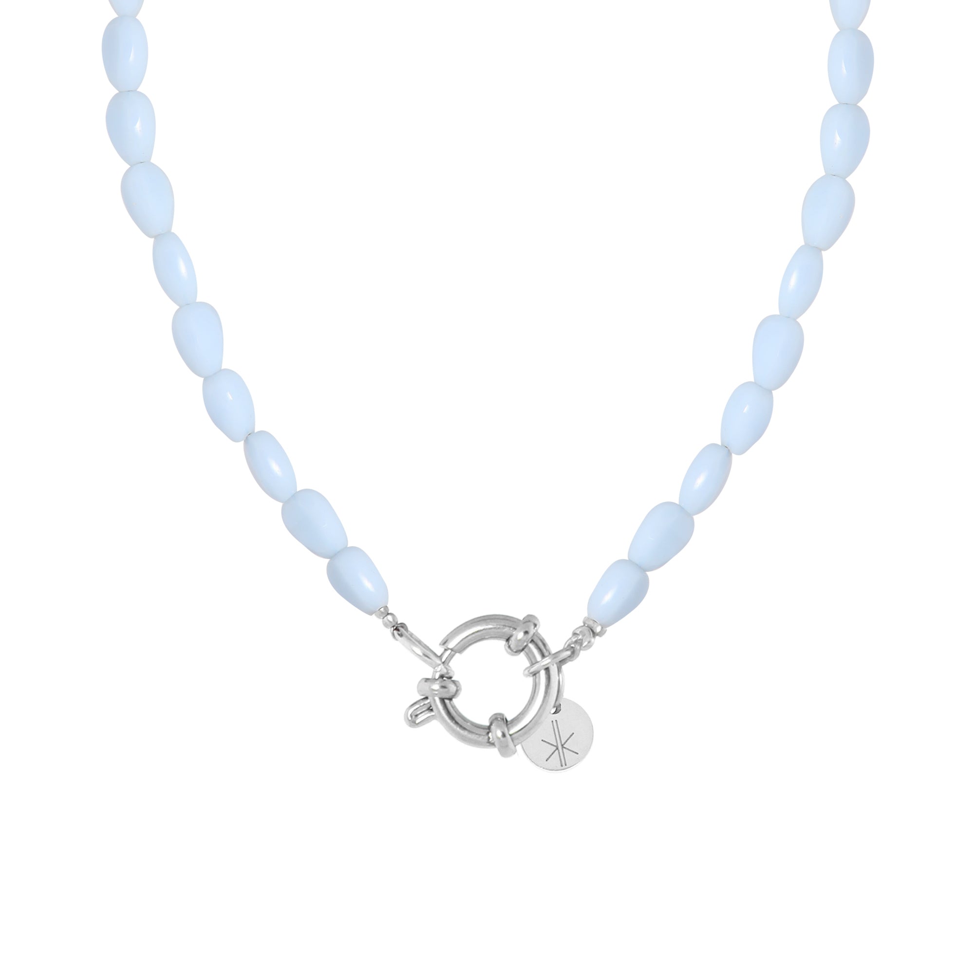 Shades of blue necklace silver