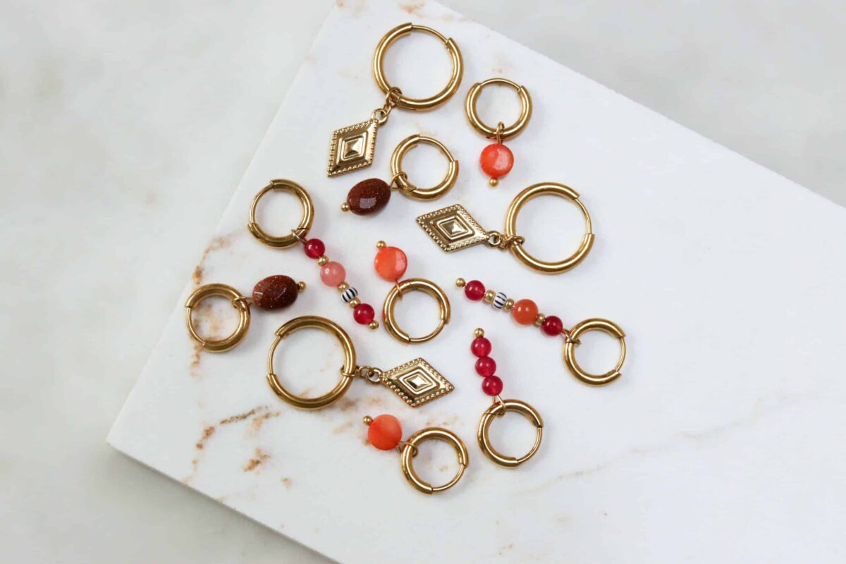 Shiny brown hoop gold