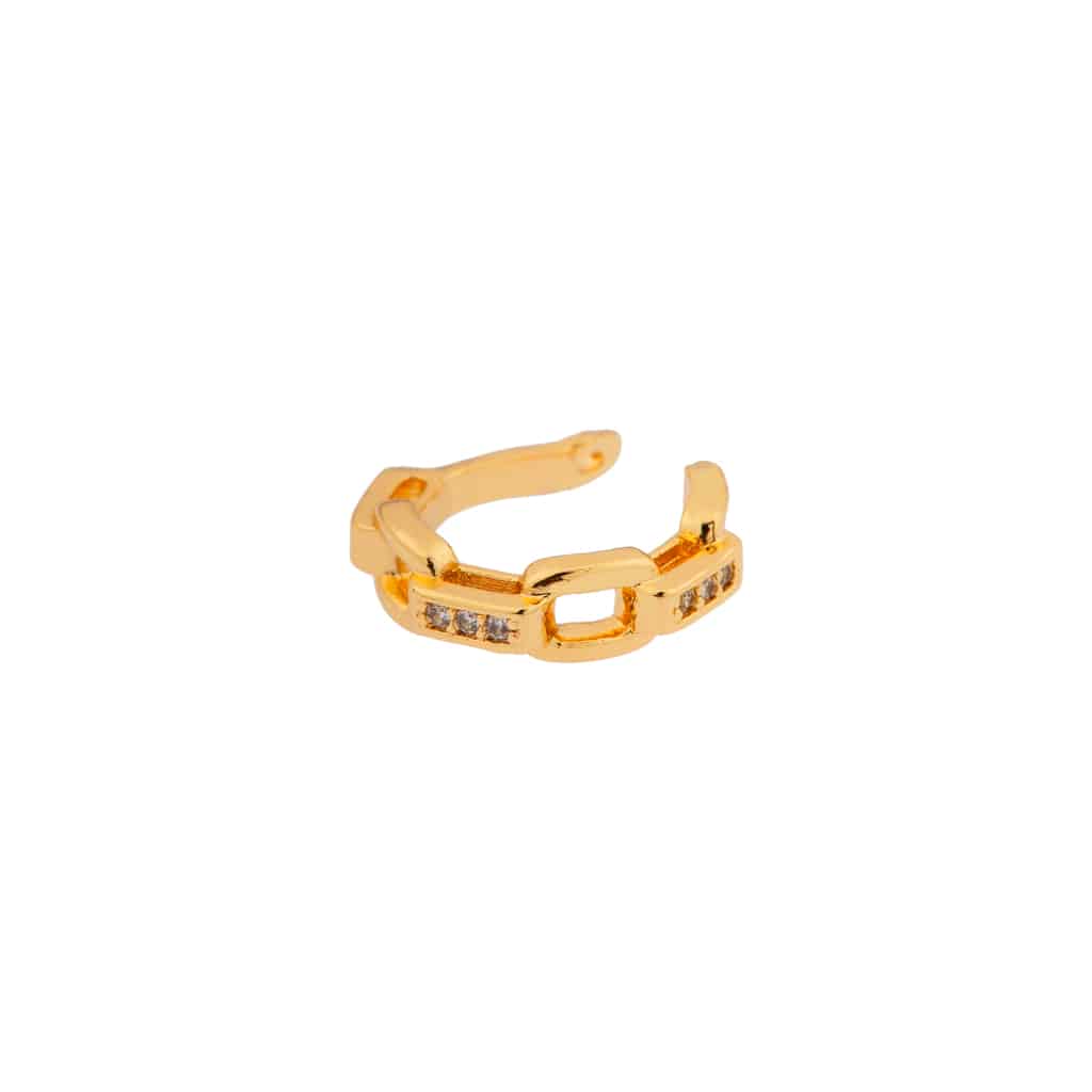 Shiny chain ear cuff gold