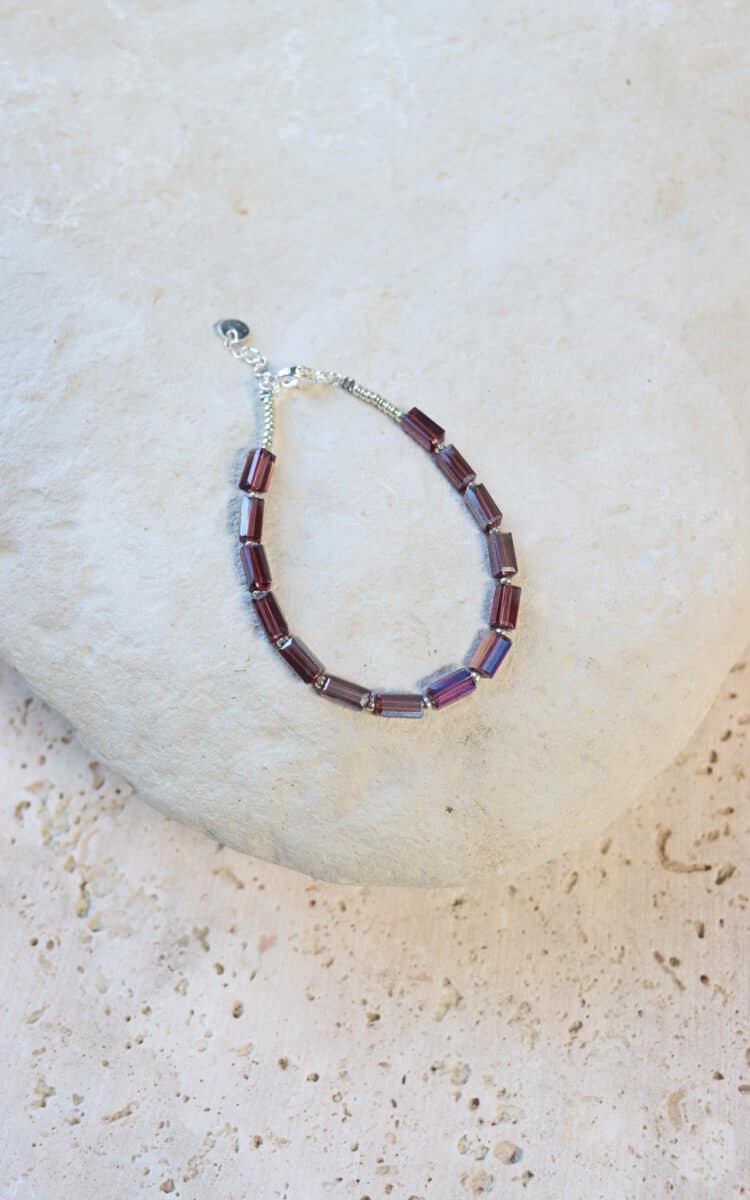 Shiny purple bracelet silver