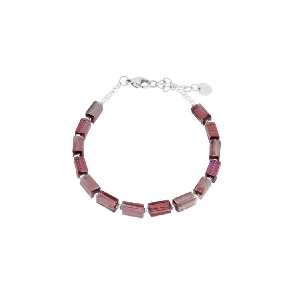 Shiny purple bracelet silver