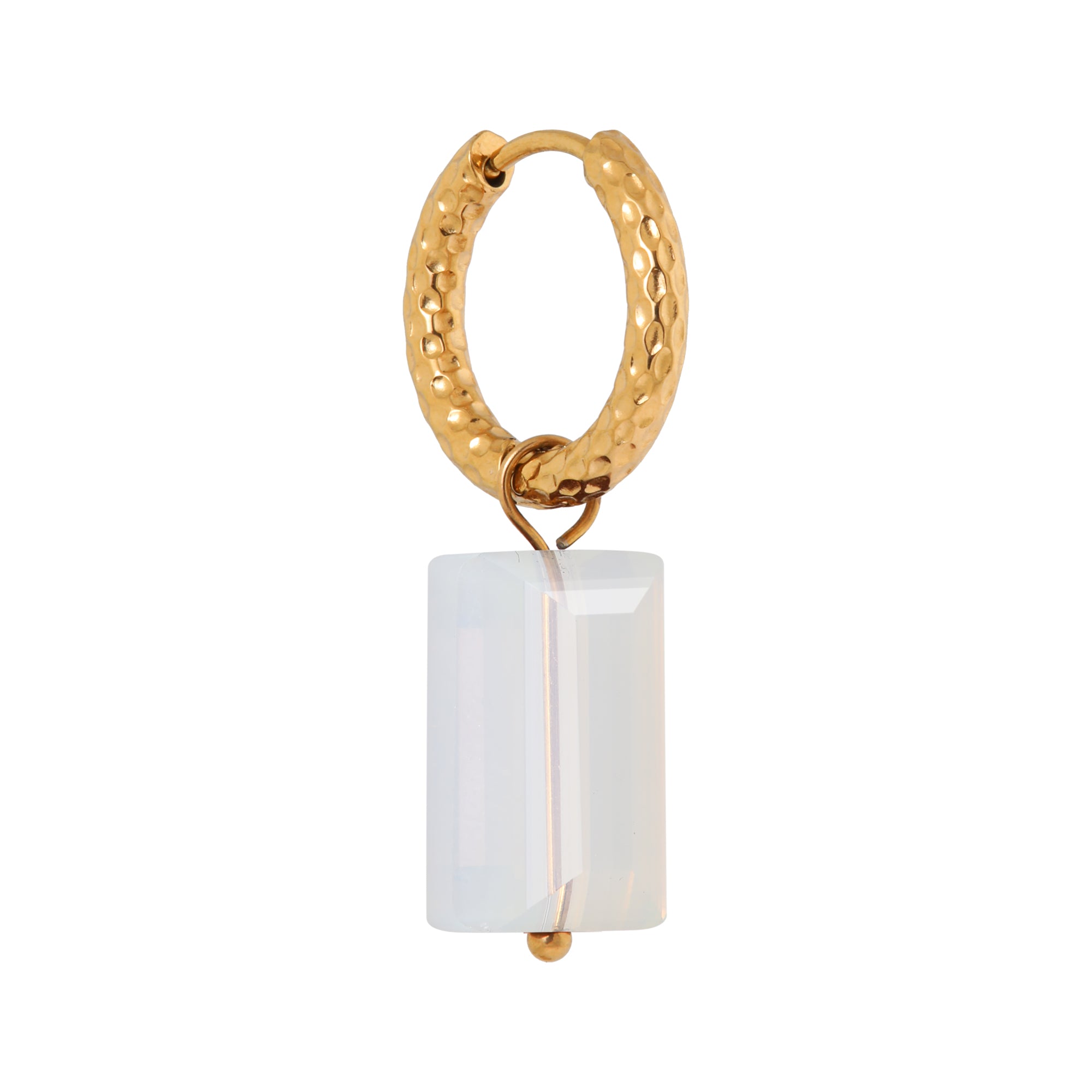 Shiny white hoop gold