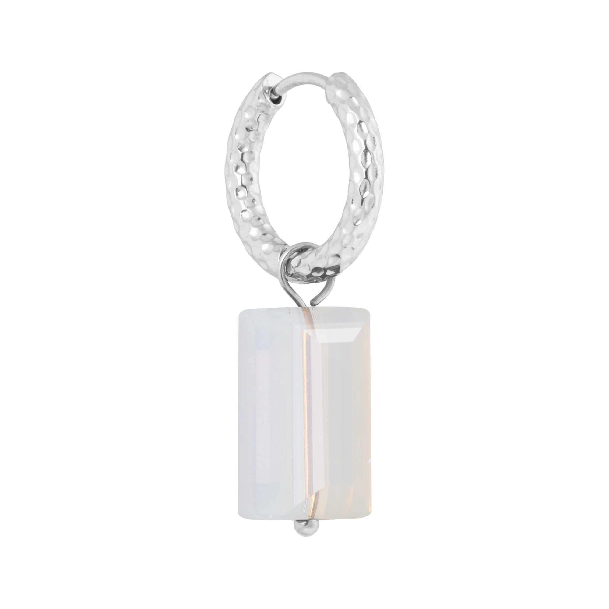 Shiny white hoop silver