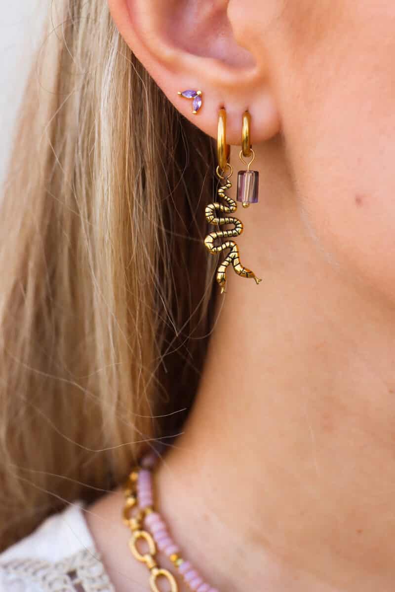 Silly snake hoop gold