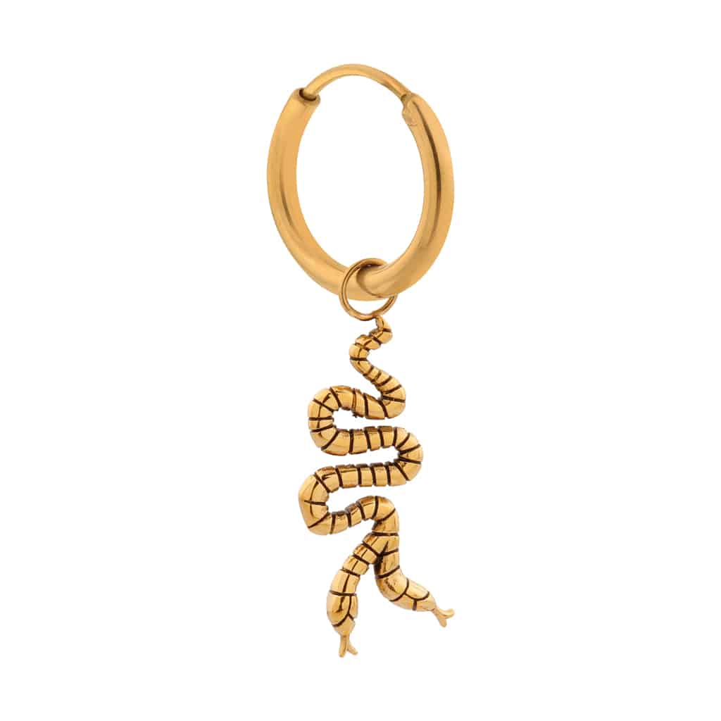 Silly snake hoop gold