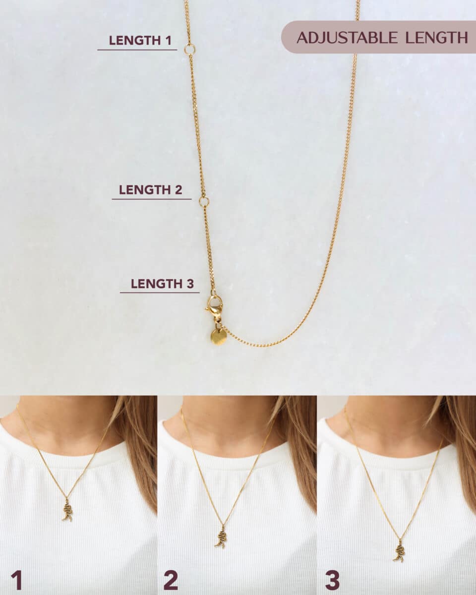 Silly snake necklace gold
