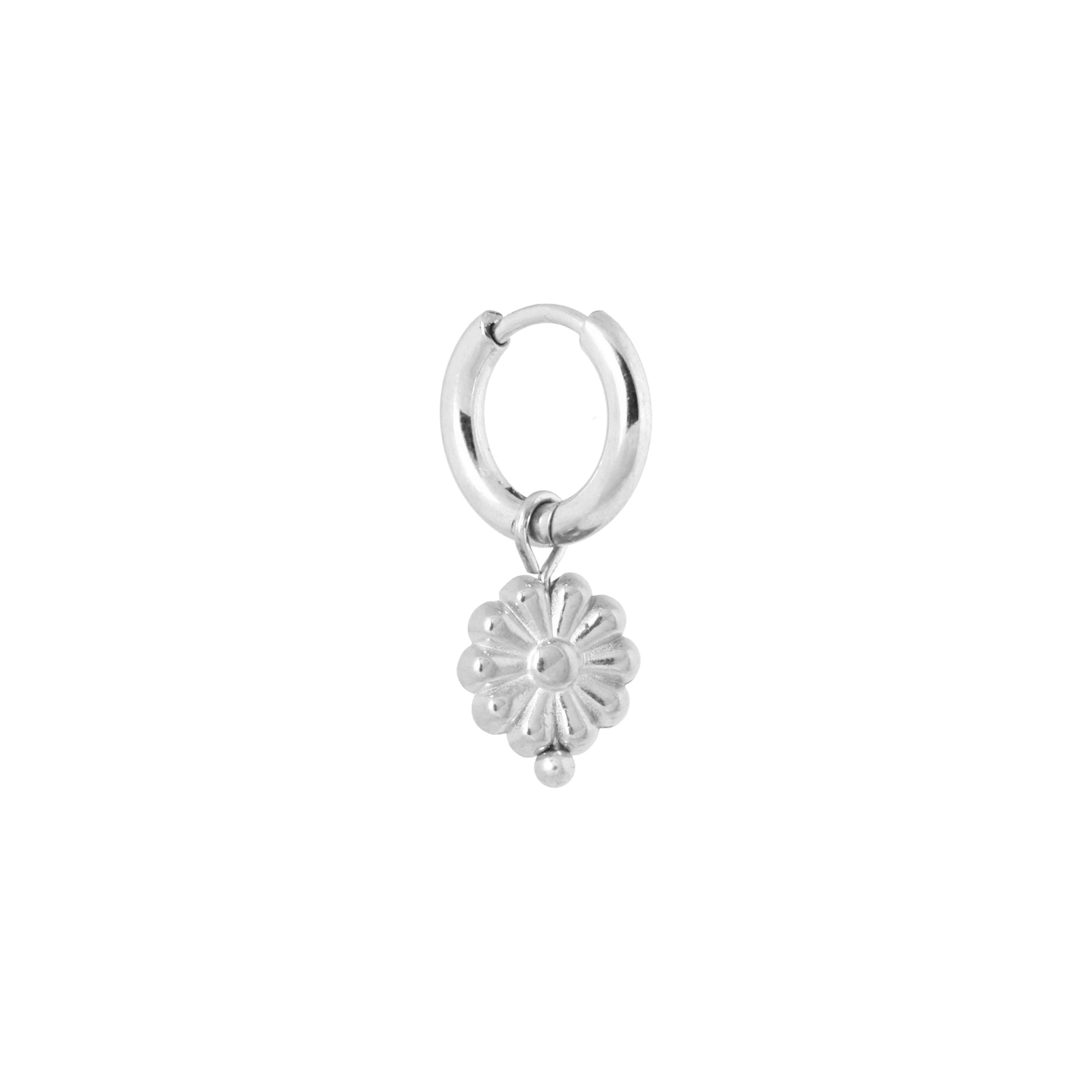 Silver bloom hoop silver