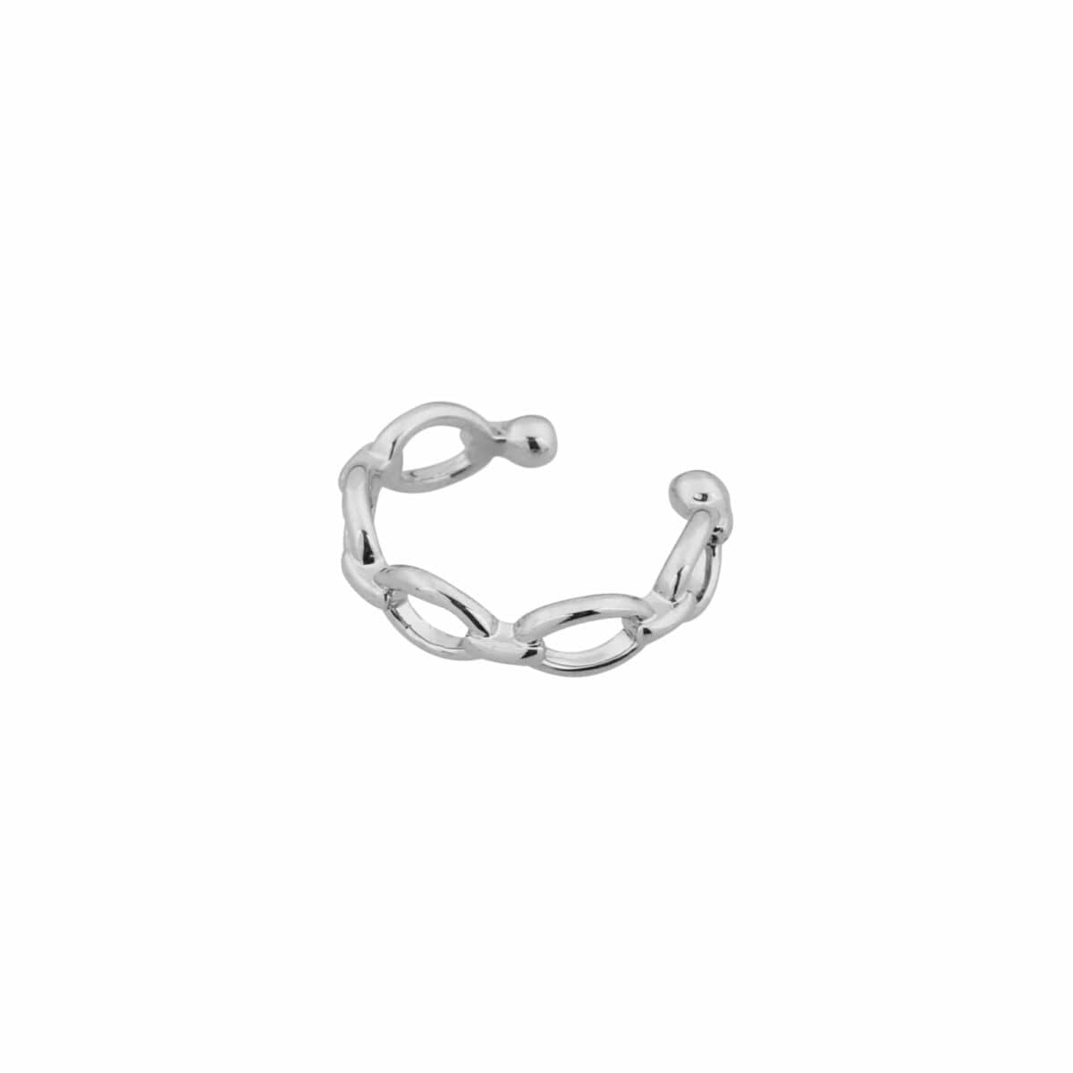 Single chain ear cuff silver