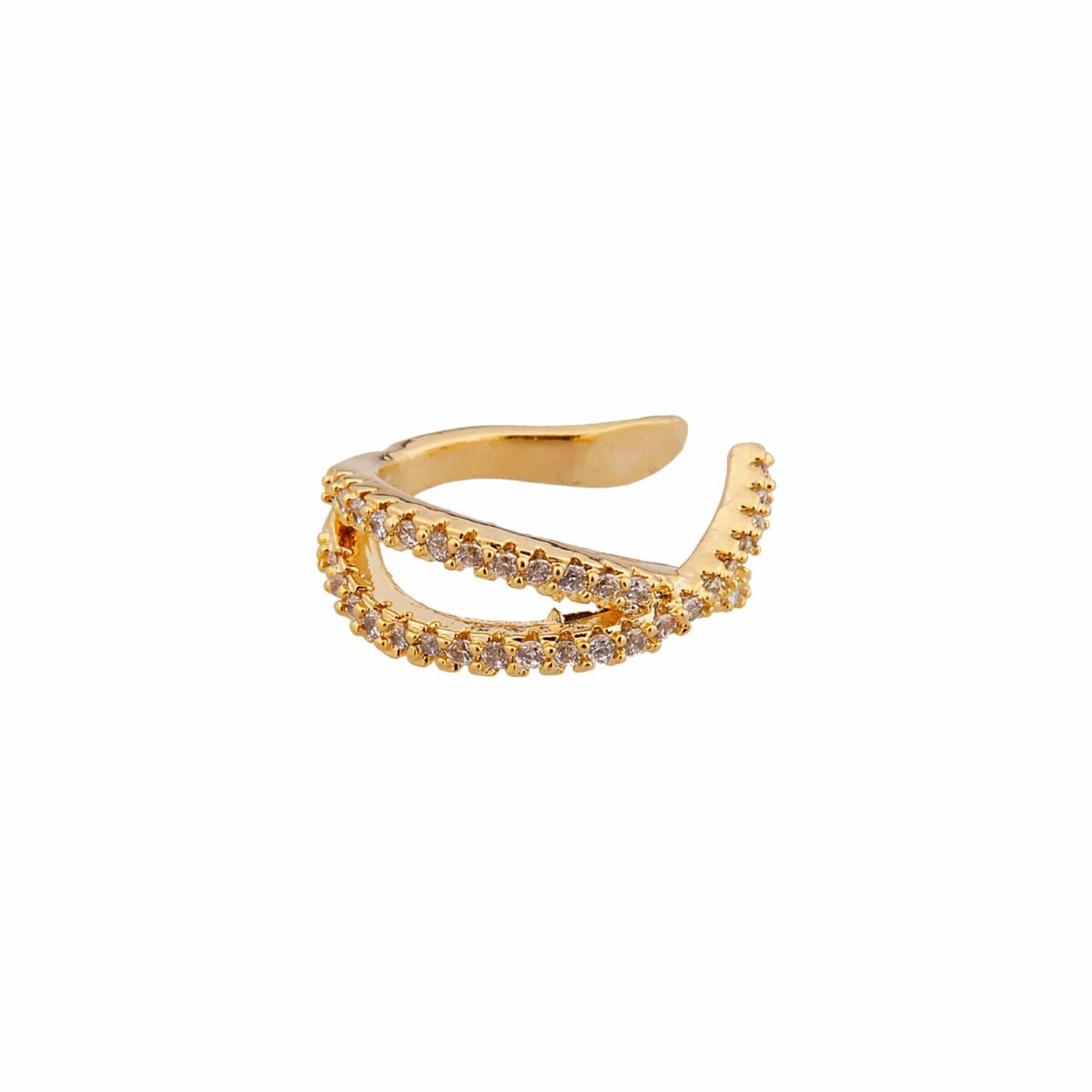 Single open end ear cuff gold