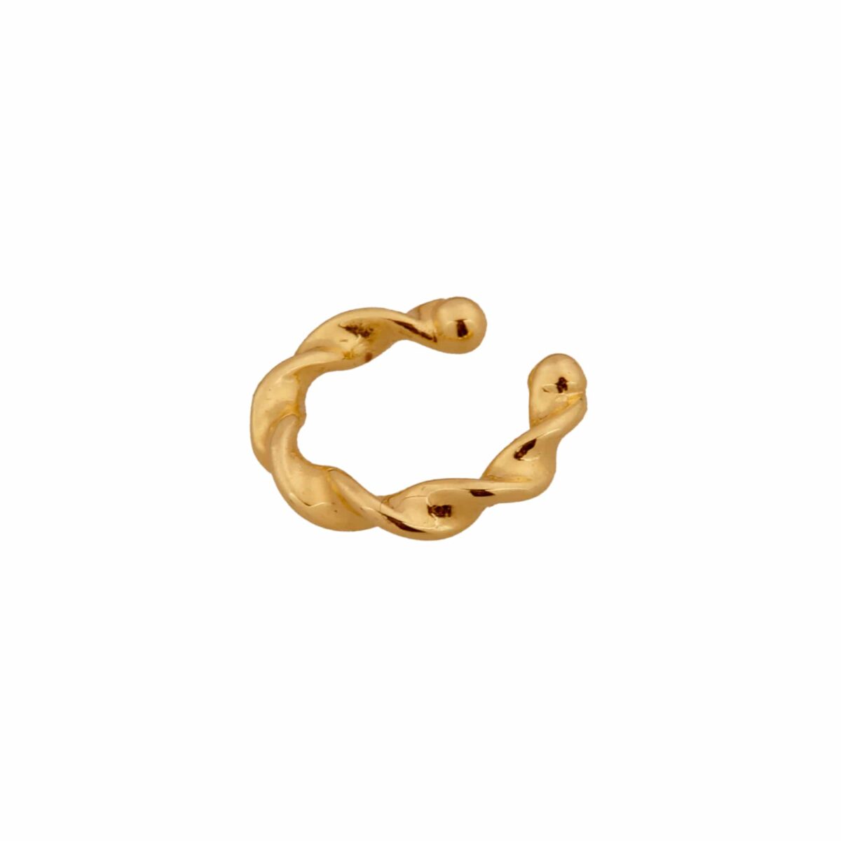 Single twisted ear cuff gold
