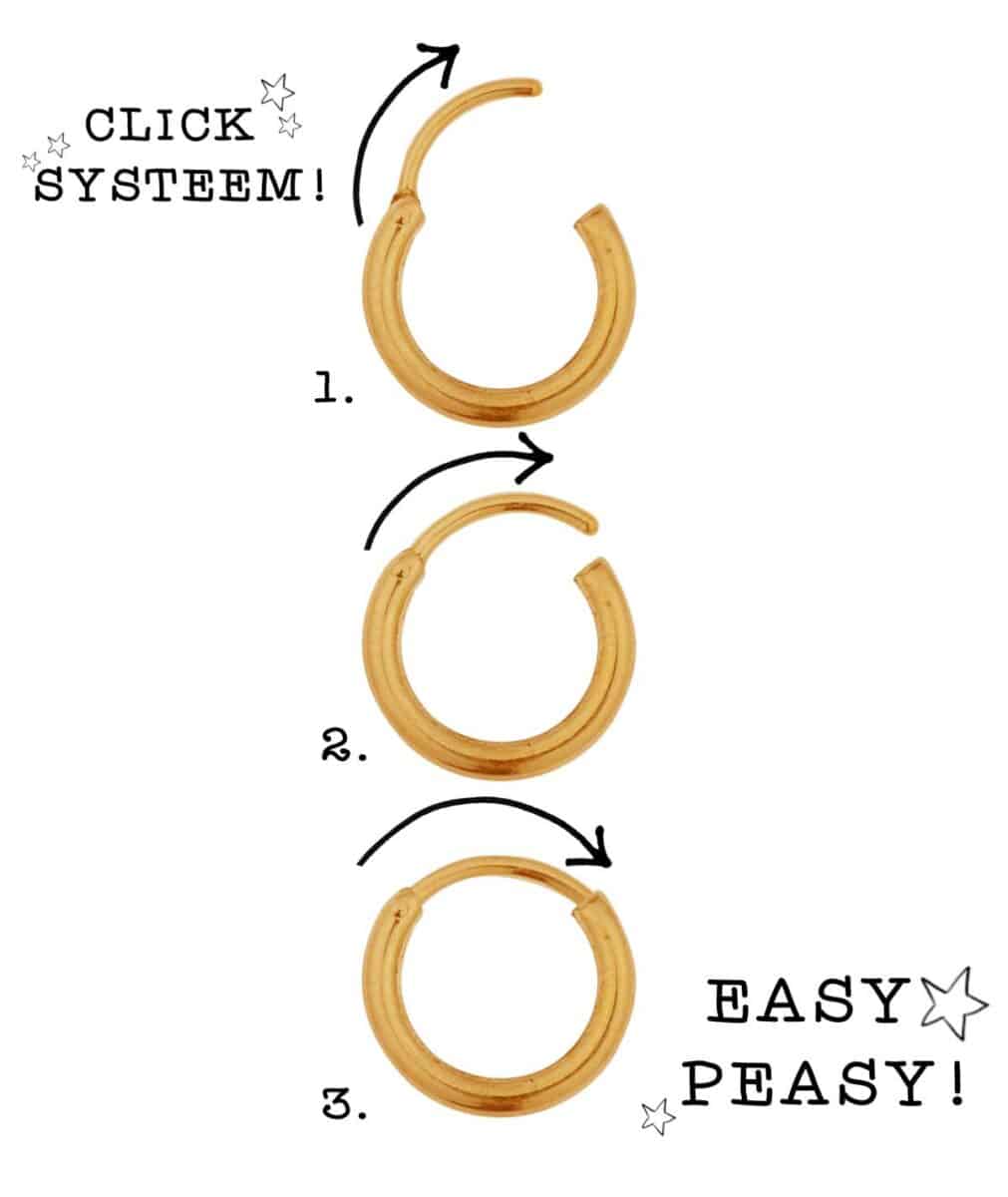 Small marble tube hoop gold