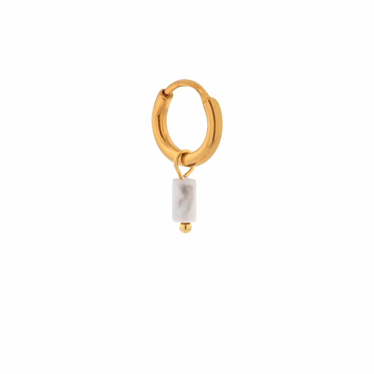 Small marble tube hoop gold