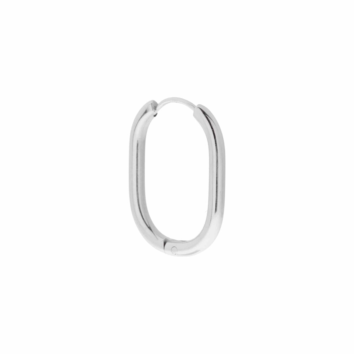 Small oval hoop silver