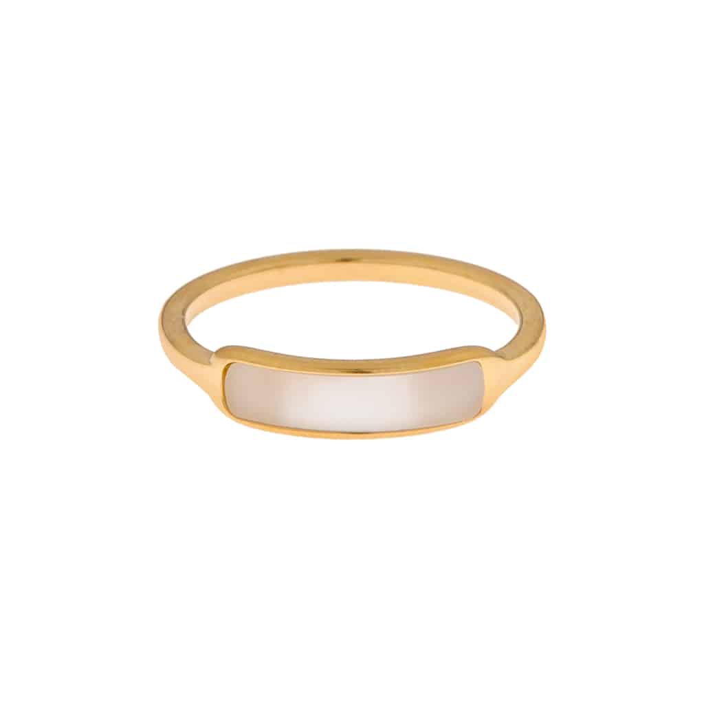 Small white ring gold - 6
