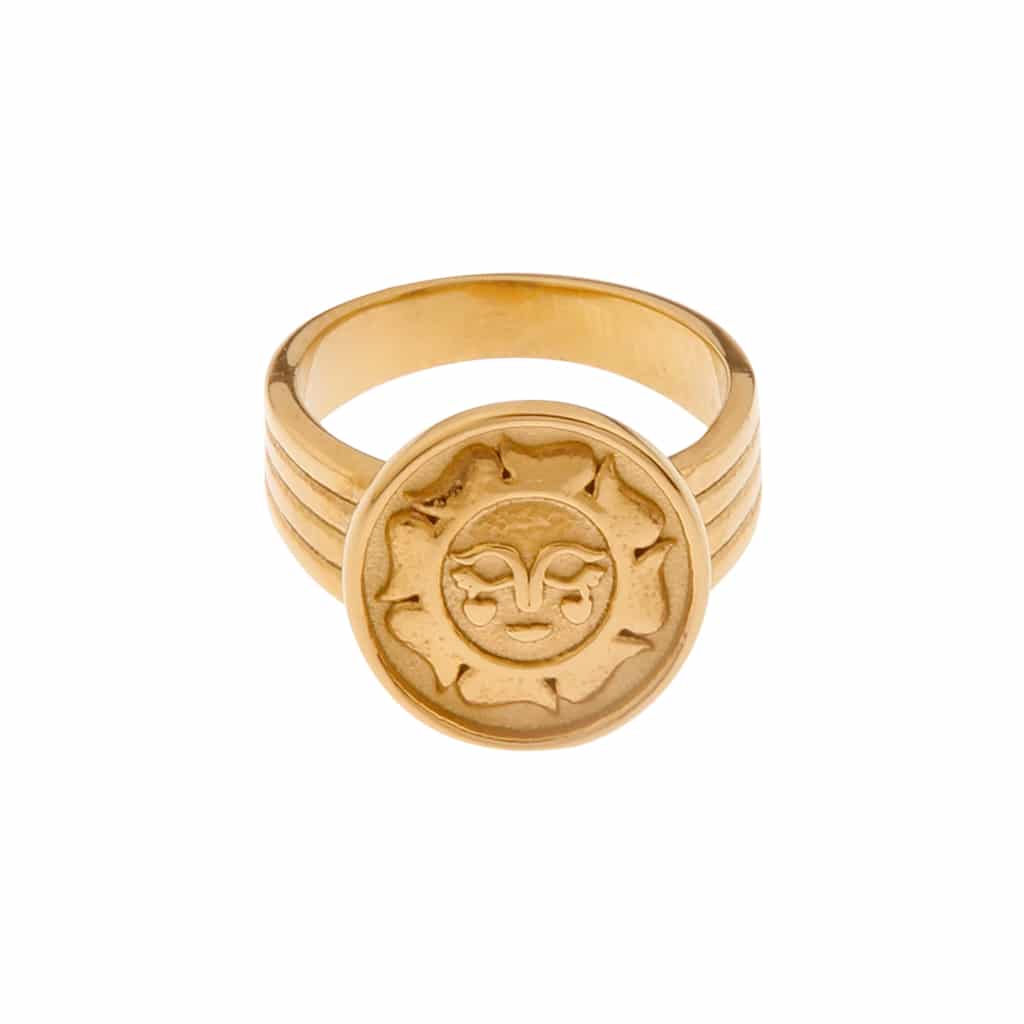 Smiling sun ring gold - 8