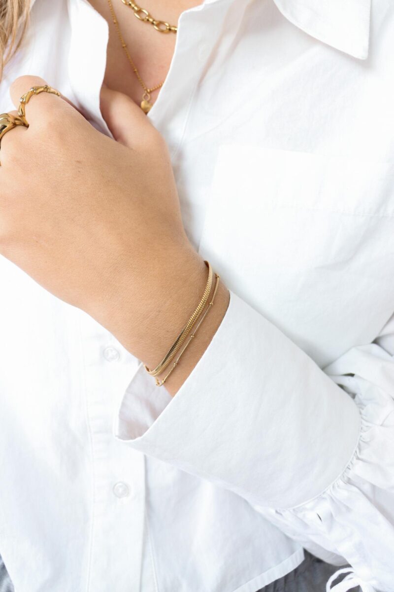 Smooth Snake Gold Bracelet