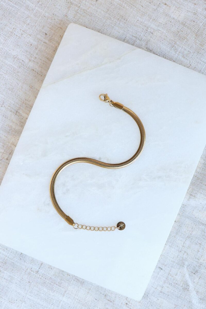 Smooth Snake Gold Bracelet